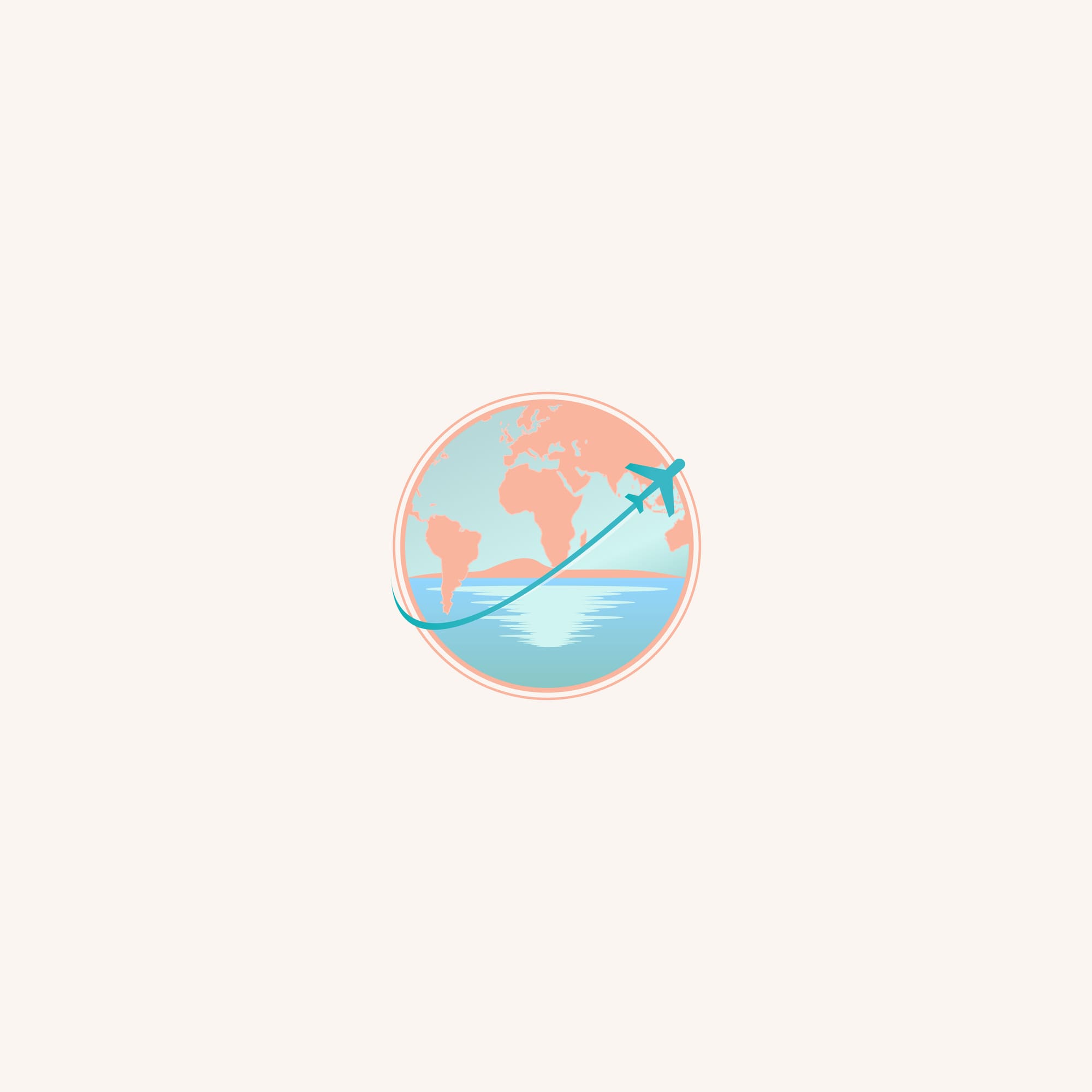 Earth Escapes globe and aeroplane emblem
